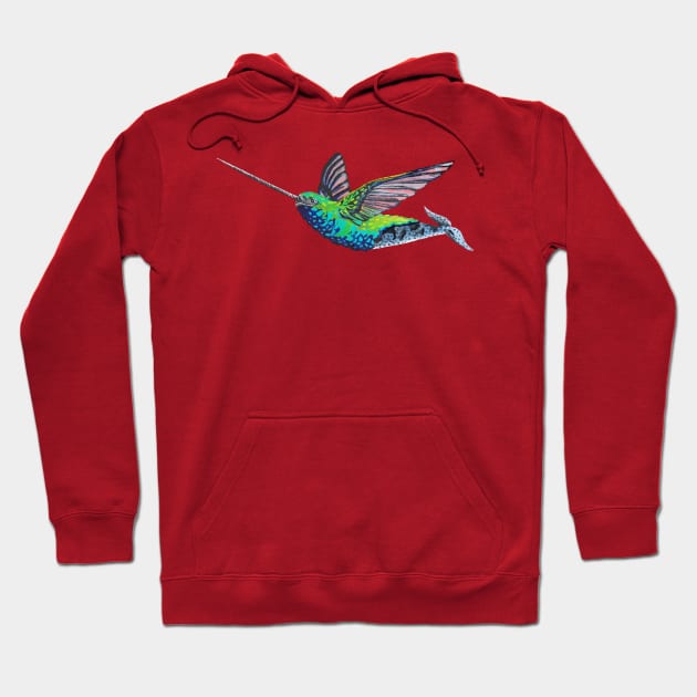 Narwhal Hummingbird Hoodie by RaLiz